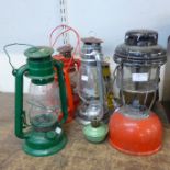 Six vintage Tilley lamps