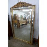 A large French style gilt framed mirror