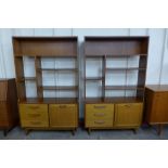 A pair of Stonehill Stateroom teak room dividers