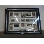 A framed collection of English Football Legends Through The Ages, bearing Sir Tom Finney and Nat
