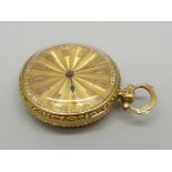 An 18ct gold fusee pocket watch, Gibbs, Nottingham, the case hallmarked London 1813, total weight