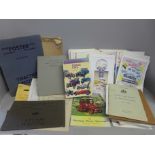 A Tri-ang book, Classic Cars book, a collection of Matchbox booklets, a Brief Record of the Services