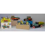 A collection of tin plate toys