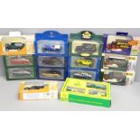 A collection of boxed model cars including five Rolls-Royce, two Bentley, Lledo, etc.