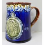 A 19th Century Doulton Lambeth Queen Victoria Golden Jubilee mug