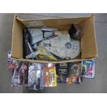 A collection of Star Wars items including Hasbro figures, a 1995 Kenner lead figure set,