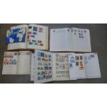 A collection of stamps in albums
