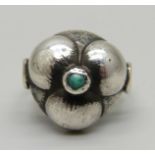 A Polish Arts and Crafts silver and turquoise ring, J