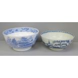 A first period Worcester porcelain bowl, 1760, and a Grainger Worcester bowl, circa 1820, one