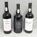 Three bottles of port