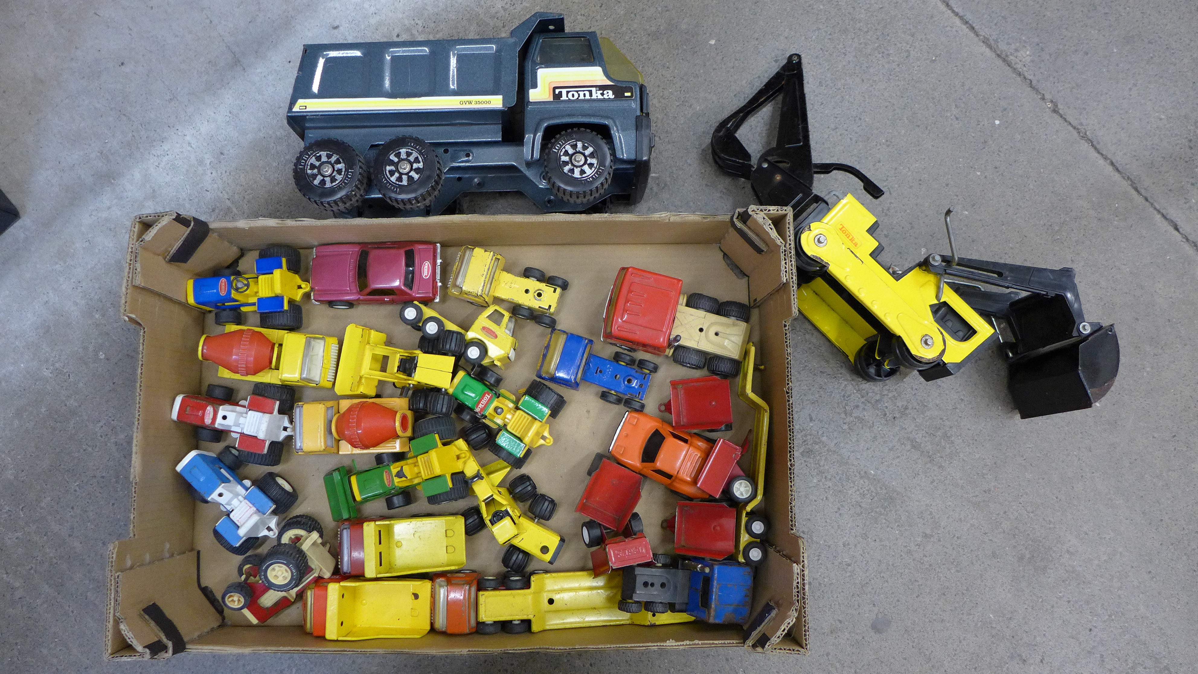 A collection of Tonka toys