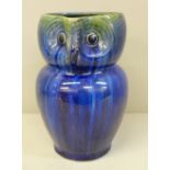 A Danesby ware blue owl jug, 15.5cm