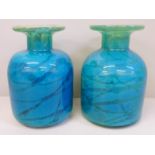 A pair of Mdina glass vases, 14.5cm