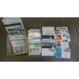 Stamps; a box of GB stamps, covers, year packs, presentation packs, etc.