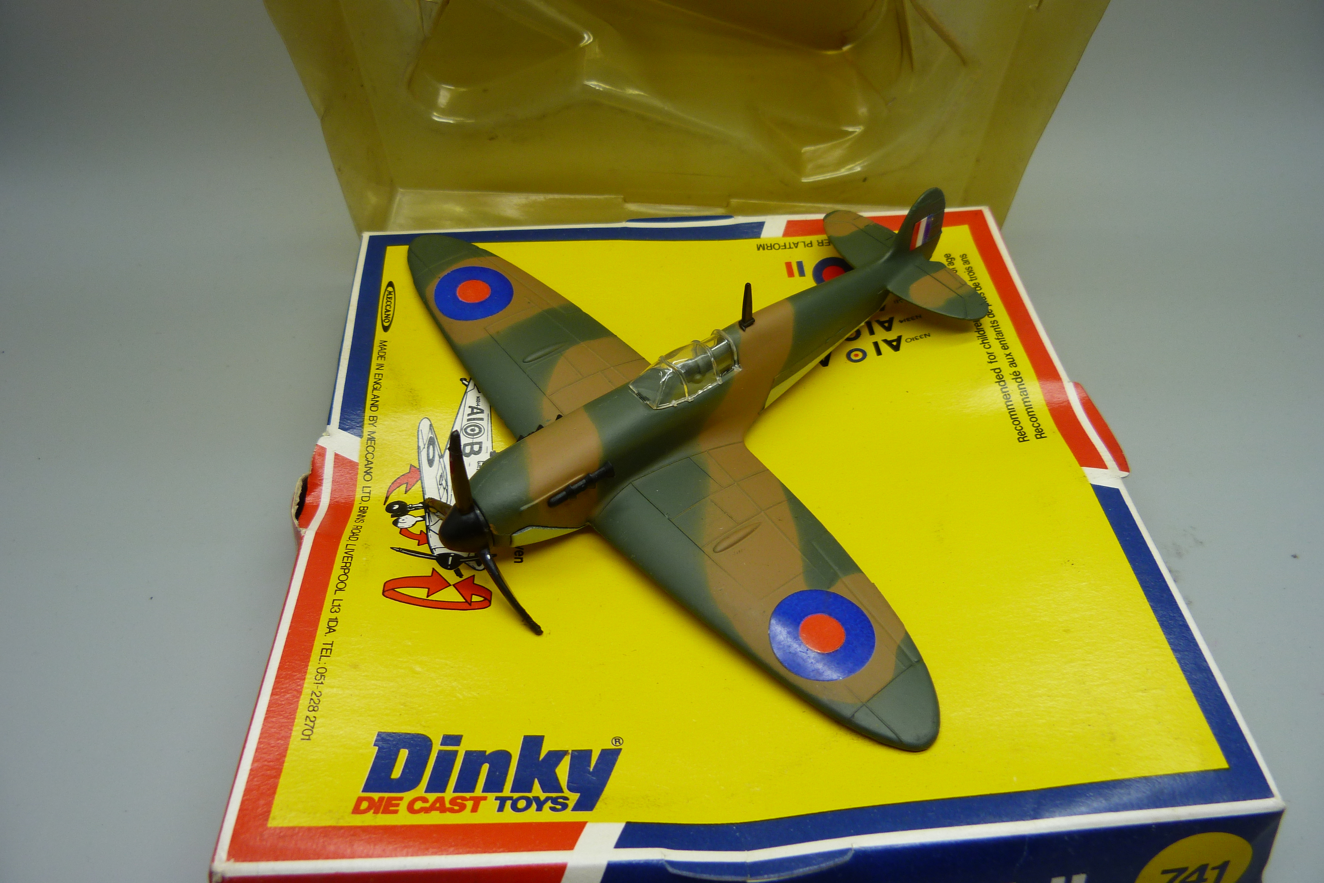 A Dinky Toys 741 model Spitfire Mk II in original box - Image 2 of 4