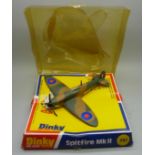 A Dinky Toys 741 model Spitfire Mk II in original box
