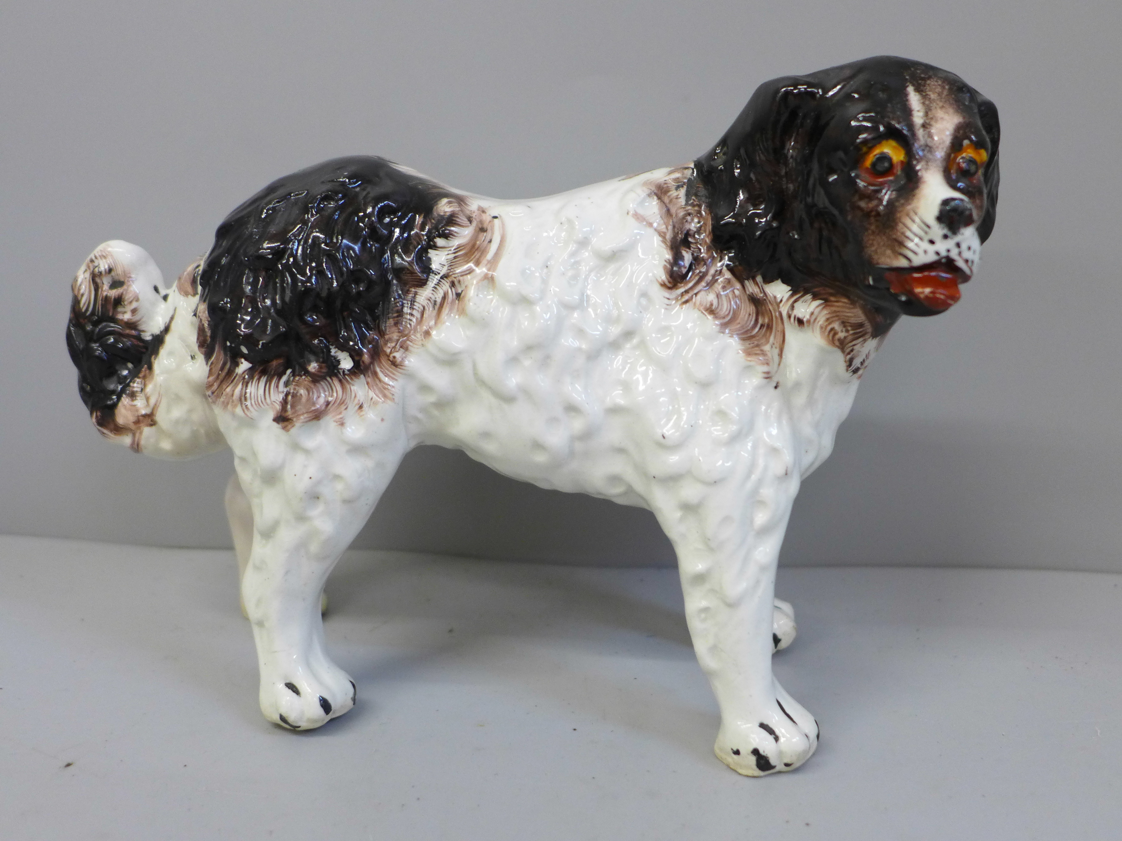 A Staffordshire model of a St. Bernard, height 13cm