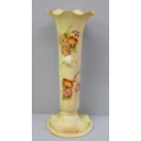 A Royal Worcester blush ivory spill vase, 1015, 19cm