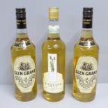 Two bottles of Glen Grant Highland Malt Scotch Whisky and a bottle of Highland Malt, (3)