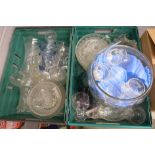A collection of assorted glassware including a punch bowl, comports, etc. **PLEASE NOTE THIS LOT