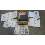 Stamps; a box of stamps, covers, etc., loose and in albums