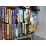 Two boxes of books, all Terry Pratchett novels, books on Discworld, hardback and paperback