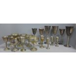 A collection of silver plated goblets **PLEASE NOTE THIS LOT IS NOT ELIGIBLE FOR POSTING AND