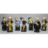 Seven Royal Doulton Dickens character figures, Artful Dodger a/f