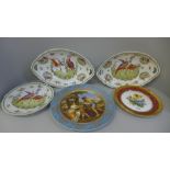 A collection of plates and dishes including Limoges
