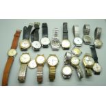 A collection of gentleman's wristwatches including Rotary, Sekonda, Ingersoll and Timex