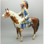 A Beswick 'Red Indian' on horseback, gloss finish, model 1391