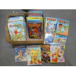 A box of children's annuals including Dandy, Rupert the Bear, The Beano, etc. **PLEASE NOTE THIS LOT