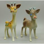 A Beswick deer and giraffe