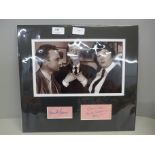 Carry On autographs; Charles Hawtrey and Kenneth Connor signed display