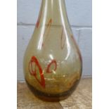 A Murano style Red and smoky glass hand blown floor vase, 80cm