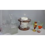 Four glass decanters, crystal glasses and other items of glassware **PLEASE NOTE THIS LOT IS NOT