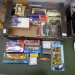 A box of mixed die-cast model vehicles, Corgi, Models of Yesteryear, etc.