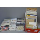 Stamps; a box of stamps, covers, etc.