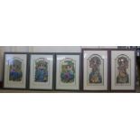 Five signed Linda Ravenscroft limited edition prints, framed