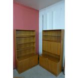 A pair of teak room dividers