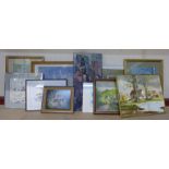 Assorted paintings and prints