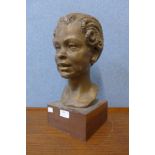 A French plaster bust of a lady