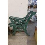 A pair of cast iron bench ends