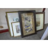 Assorted watercolours, including; George Butler, Bakewell landscape, William Thomas, moorland