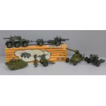 A Crescent Toys Saladin Armoured Patrol Unit number 2154, a Britains Royal Artillery 4.5"