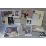 Autographed photographs including Van Morrison, Del Shannon, Marianne Faithfull, Alan Freeman,