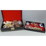 A jewellery box and costume jewellery