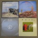 Four Rush LP records including Signals