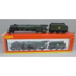 A Hornby OO gauge locomotive and tender, Duchess of Rutland, missing main under-carriage in loco