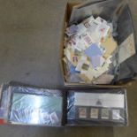 Stamps; a folder with 1970's Post Office mint stamps, approximately 40, also Royal Mail mint stamps,